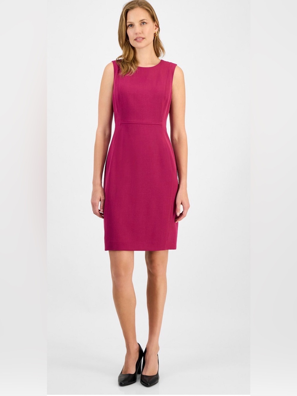 Kasper Sleeveless Sheath Dress in Fuchsia